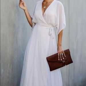 VICI Kimono Light Pink Wrap Maxi Dress SMALL